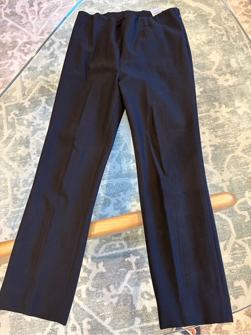 Vince Black Straight Cropped Stretch Pants, Size L